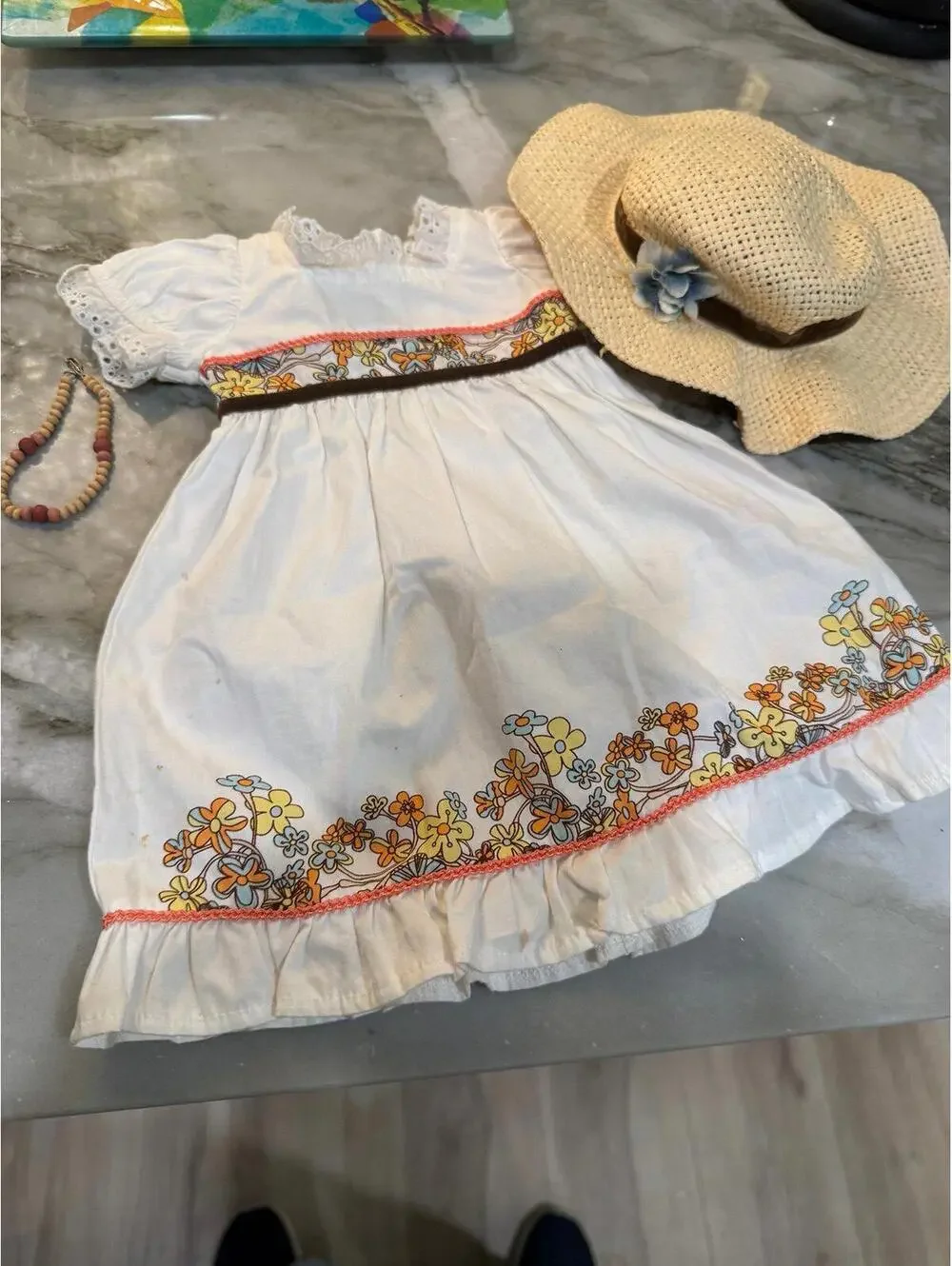 American Girl Doll JULIE  Birthday Summer Dress Outfit Complete Necklace A934